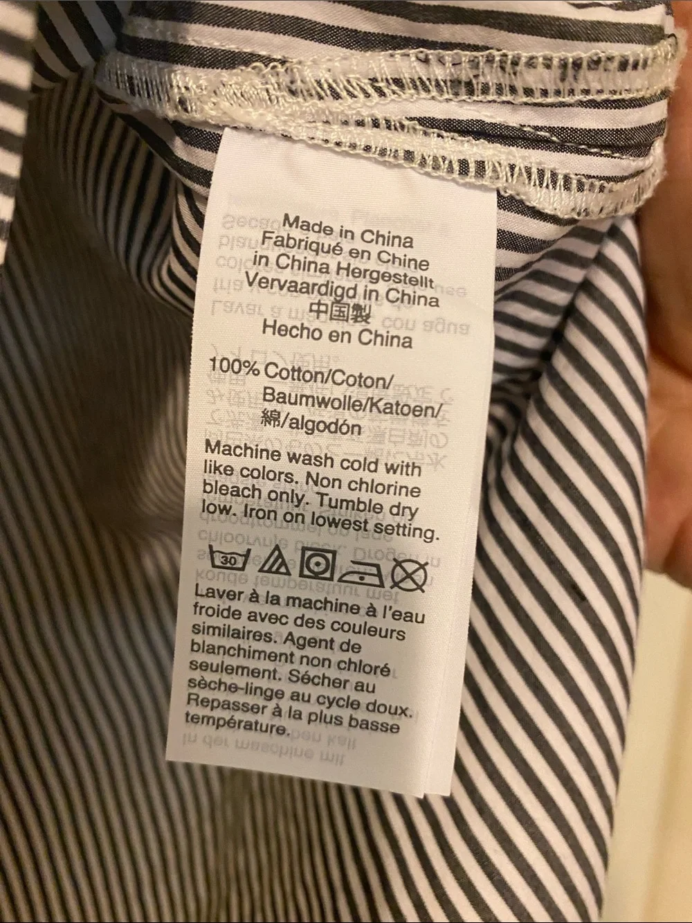 J. Crew White and Navy Striped Top